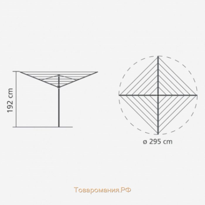 Сушилка для белья Brabantia Topspinner, уличная, 60 м