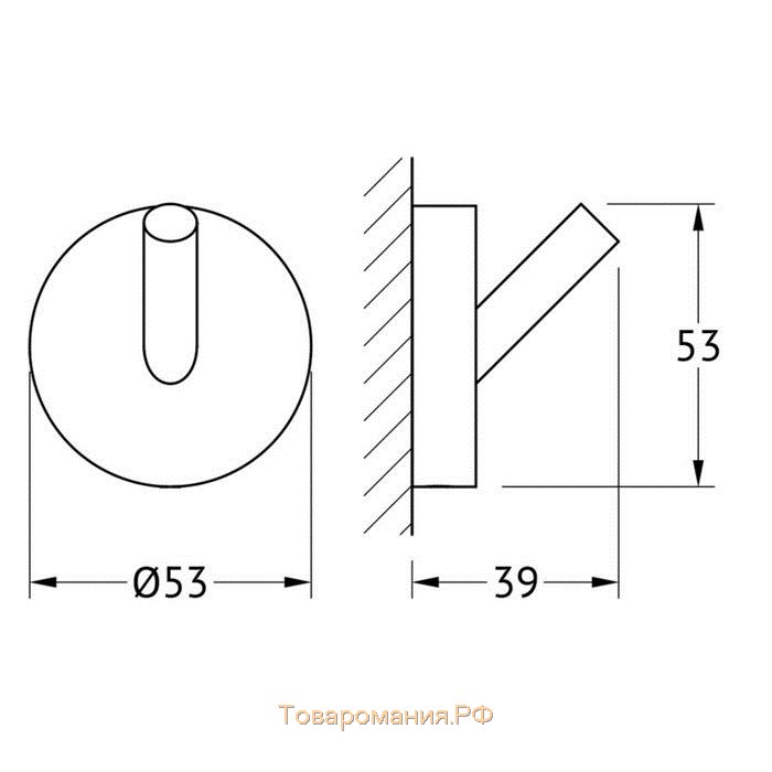 Крючок, хром, ARTWELLE