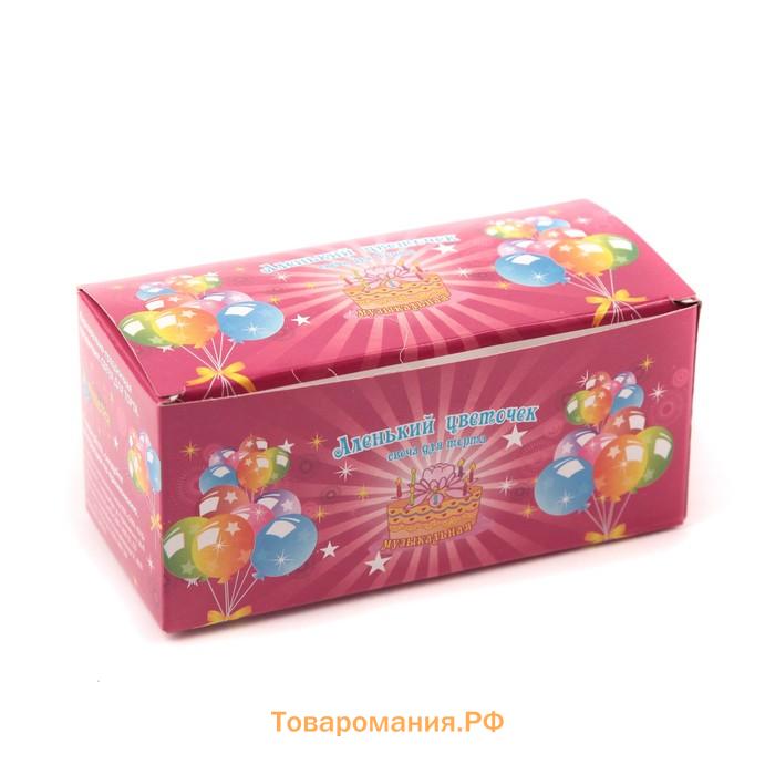 Свеча для торта музыкальная «Тюльпан», красная, 12×5 см
