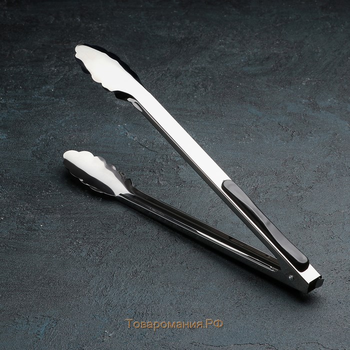 Щипцы кухонные «Универсал», 33 см, с прорезиненной ручкой, цвет МИКС