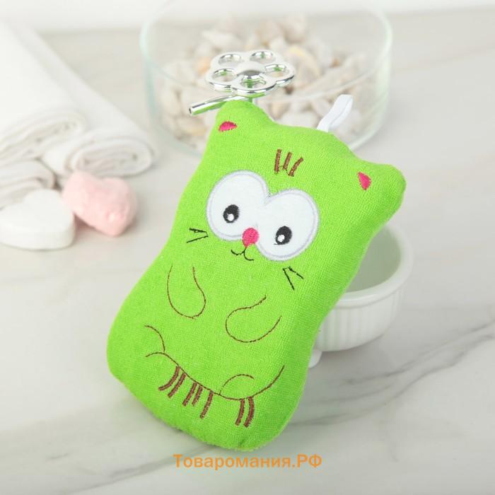 Мочалка для тела детская  «Котики», для купания, МИКС