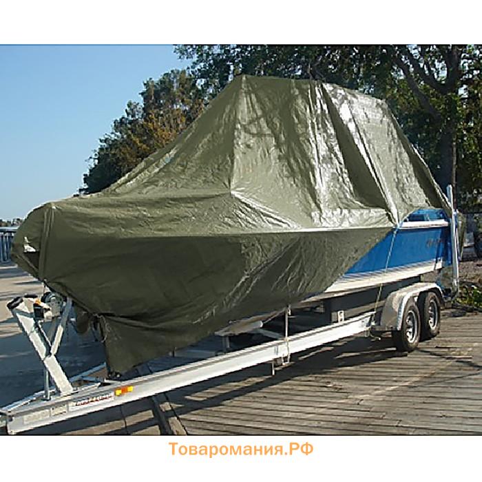 Тент защитный, 6×4 м, плотность 120 г/м², УФ, люверсы шаг 1 м, зелёный/серебристый