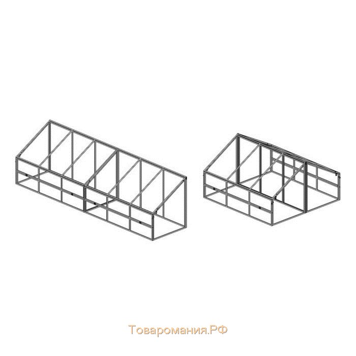 Парник «Парниша», 2,1 × 1 × 1,18 м, оцинкованная сталь, с поликарбонатом