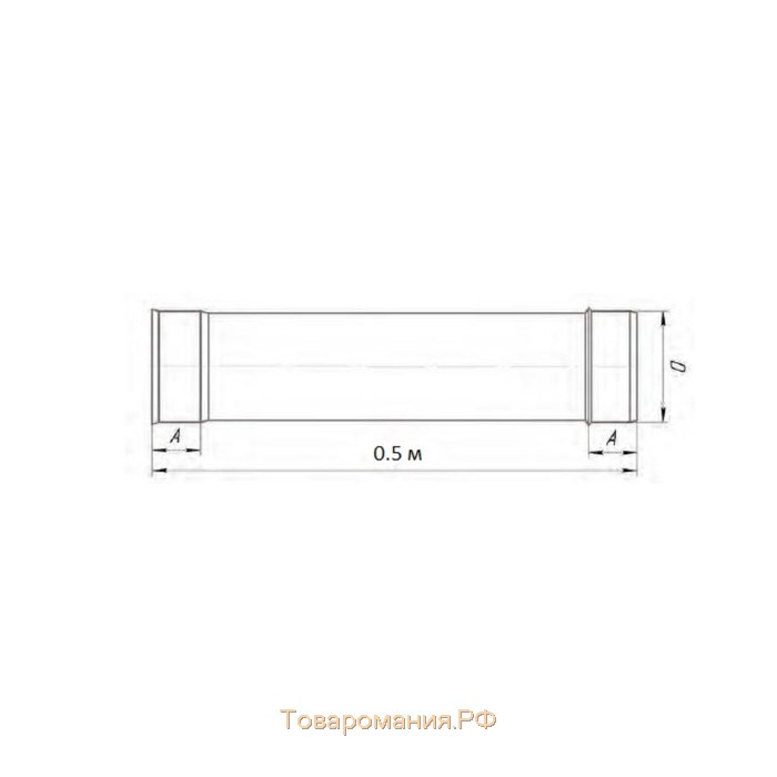 Труба 0.5 м, d 100 мм, нержавейка 1.0 мм