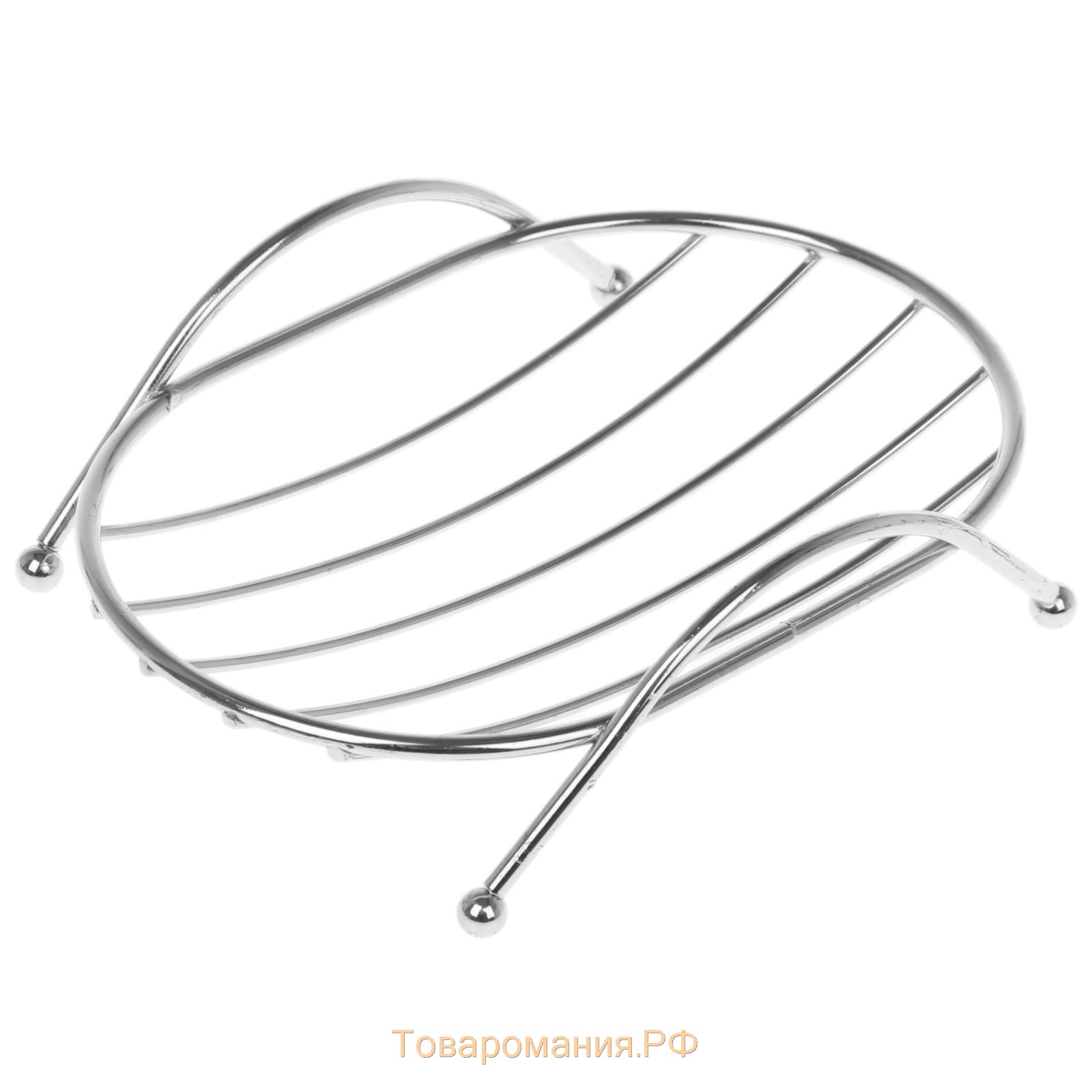 Мыльница на ножках «Сибарит», 12×9,5×4 см, цвет хромированный