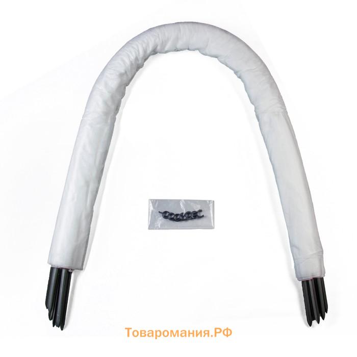 Парник прошитый, длина 3 м, 4 дуги из пластика, дуга L=2 м, d=20 мм, спанбонд 35 г/м², «Ленивый», с колышками и зажимами