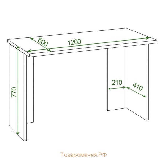 Стол, 1200 × 600 × 770 мм, цвет нельсон