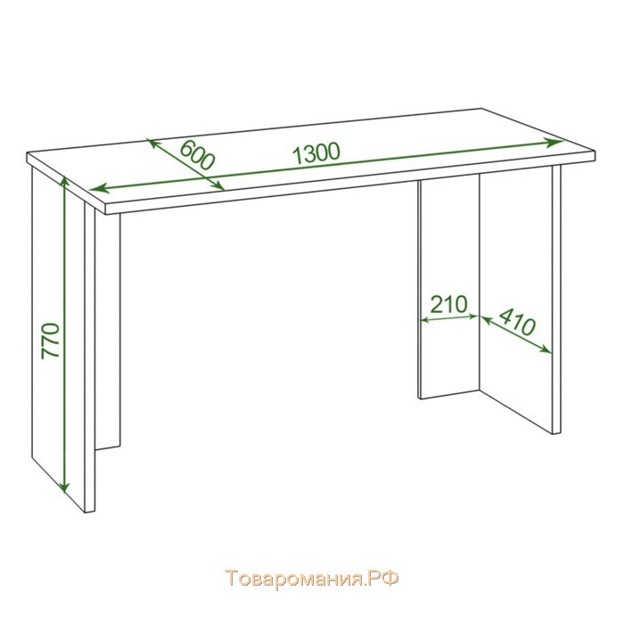 Стол, 1300 × 600 × 770 мм, цвет нельсон