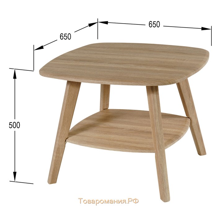 Стол журнальный «Хадсон», 650 × 650 × 500 мм, цвет дуб сонома