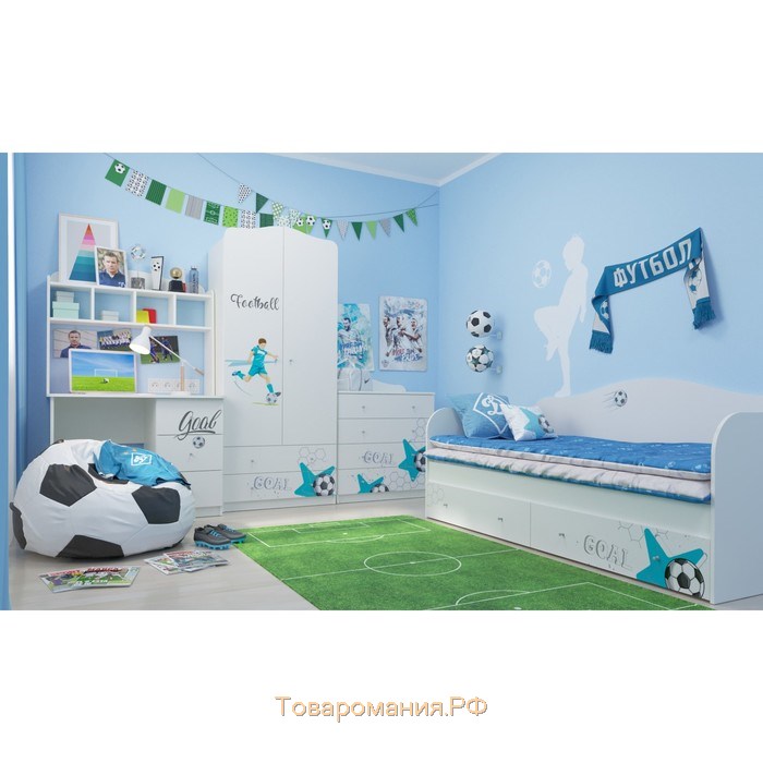 Комод с 4 ящиками Football, 800х450х910, Белый