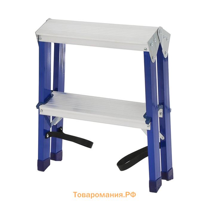 Стремянка ТУНДРА, комбинированная, двухсторонняя, 2 ступени, 440 мм