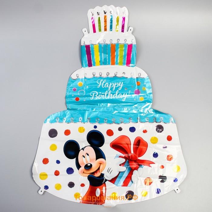 Шары воздушные латексные Happy Birthday, набор 5 шт., Микки Маус