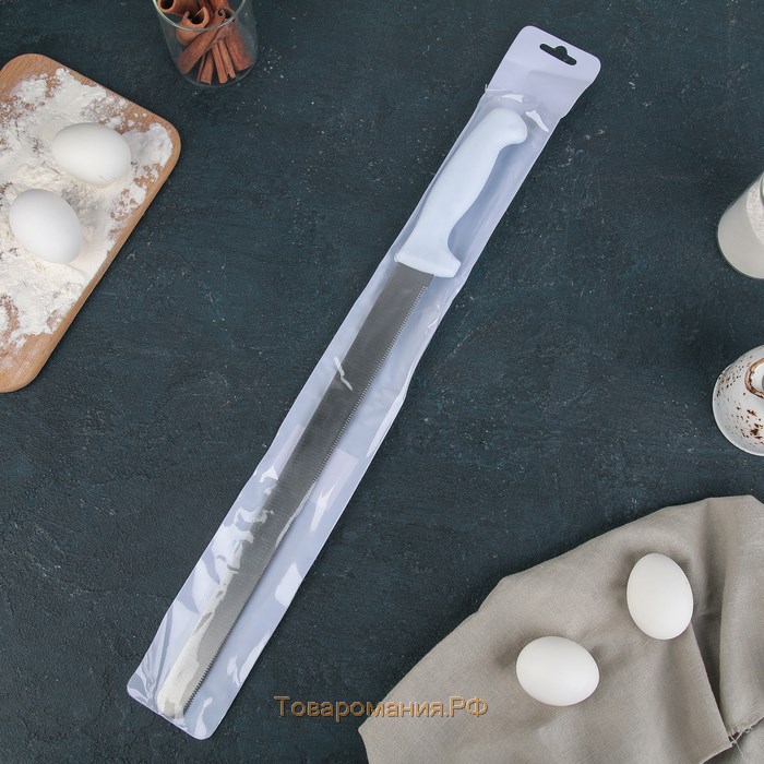 Нож для бисквита, рабочая поверхность 34 см, крупные зубчики