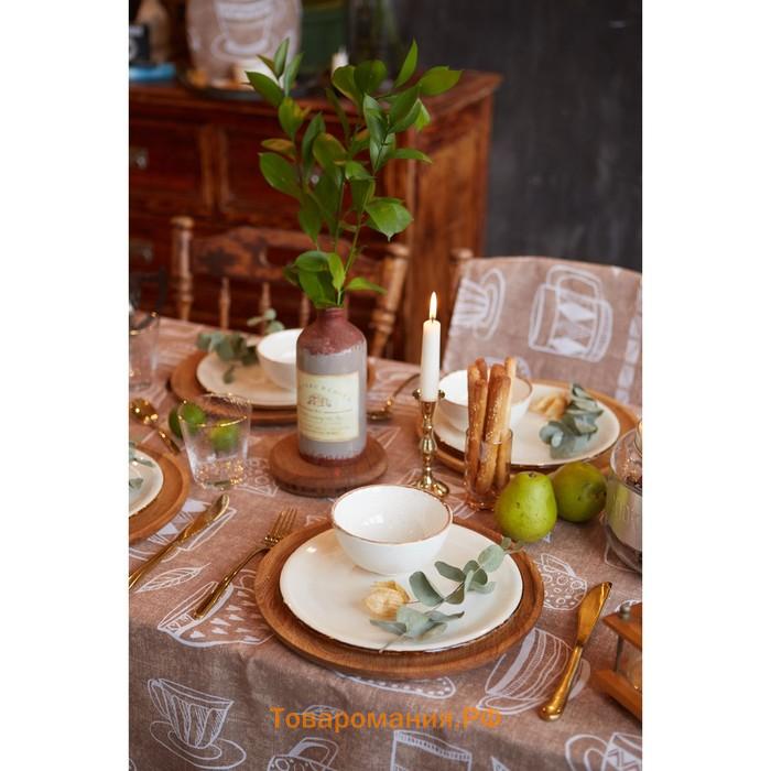 Скатерть "" Cup of tea 180х144 см, 100% хлопок, 164 г/м2