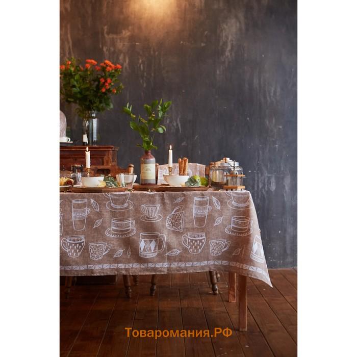 Скатерть "" Cup of tea 180х144 см, 100% хлопок, 164 г/м2