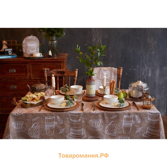 Скатерть "" Cup of tea 180х144 см, 100% хлопок, 164 г/м2
