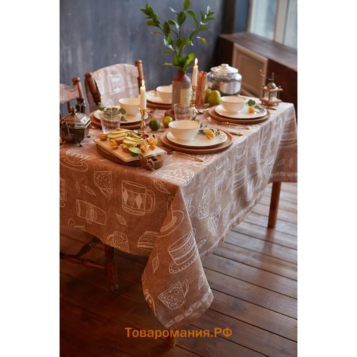 Скатерть "" Cup of tea 180х144 см, 100% хлопок, 164 г/м2