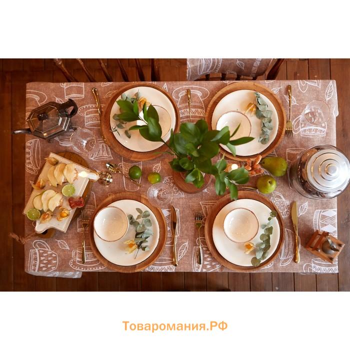 Скатерть "" Cup of tea 180х144 см, 100% хлопок, 164 г/м2