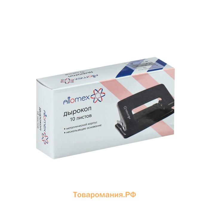 Дырокол металлический 10 листов, Attomex, красный