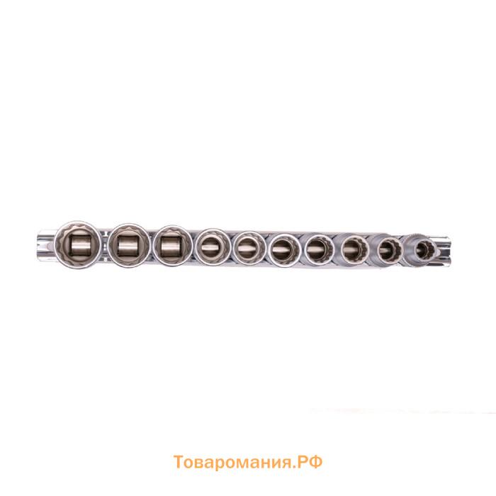 Набор торцевых головок STELS 13638, 1/2", двенадцатигранные, CrV, 10-22 мм, 10 шт.