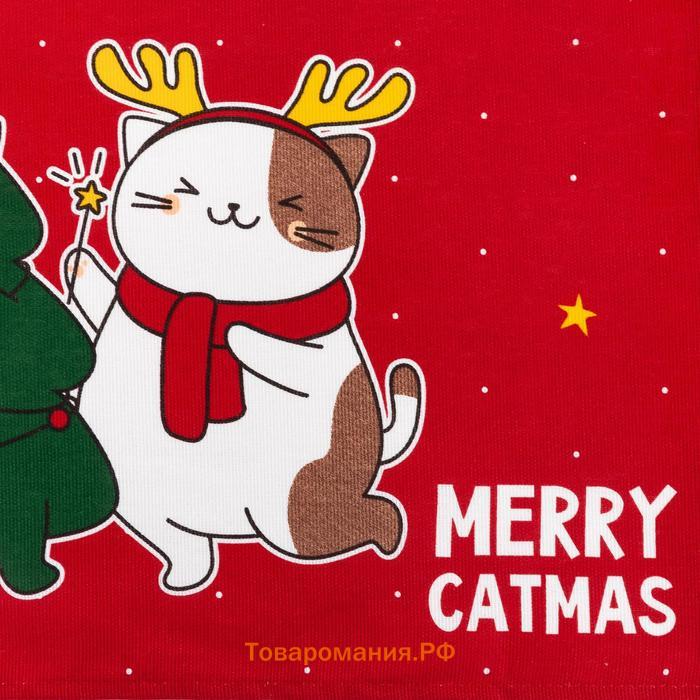 Полотенце "Доляна" Merry catmas 35х60 см,100% хлопок 160 г/м2