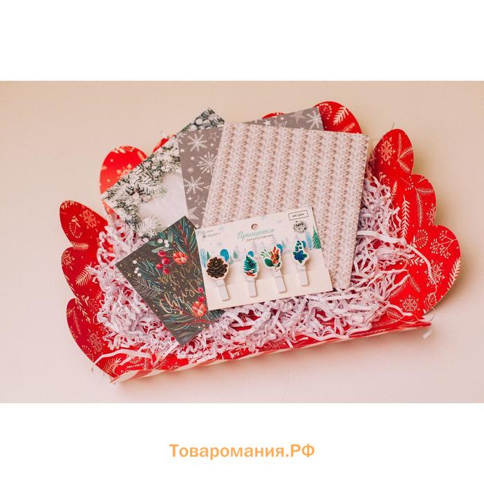 Коробка подарочная с PVC крышкой «Подарок», 20 х 30 х 8 см