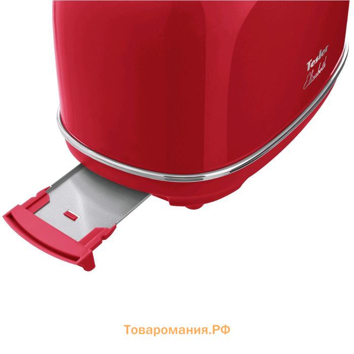 Тостер Tesler TT-245 RED, 815 Вт, 2 тоста, 6 режимов прожарки, разморозка, красный