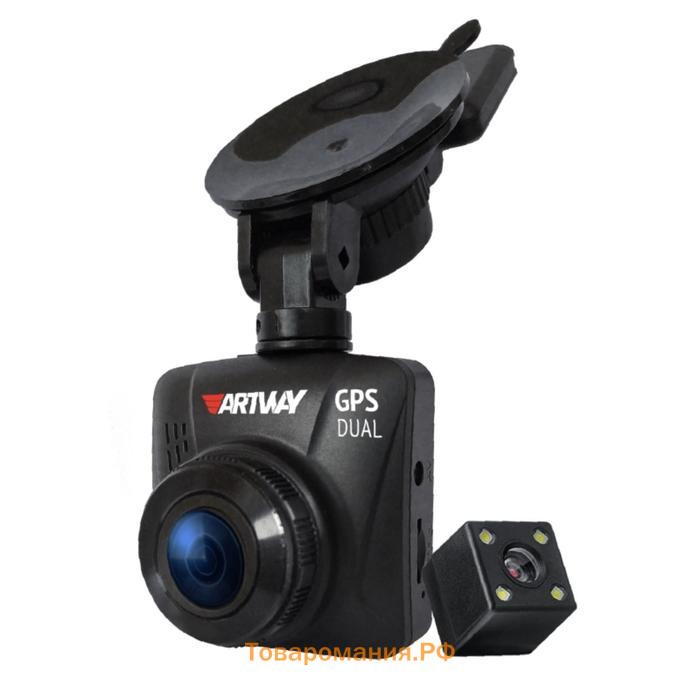 Видеорегистратор Artway AV-398 GPS Dual, две камеры, 2", обзор 170°, 1920х1080