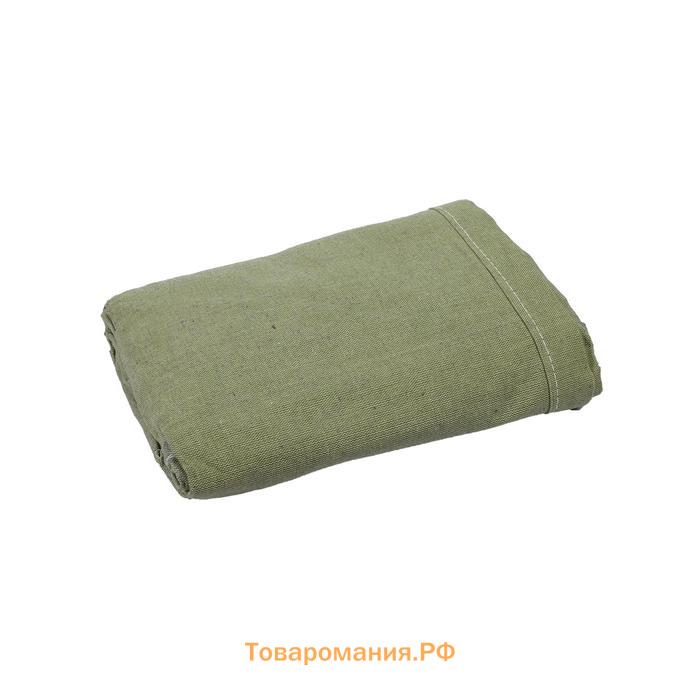 Брезент огнеупорный, 3×2 м, плотность 400 г/м², люверсы шаг 1 м, хаки