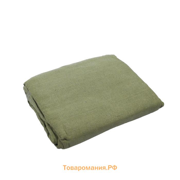 Брезент огнеупорный, 3×3 м, плотность 400 г/м², люверсы шаг 1 м, хаки
