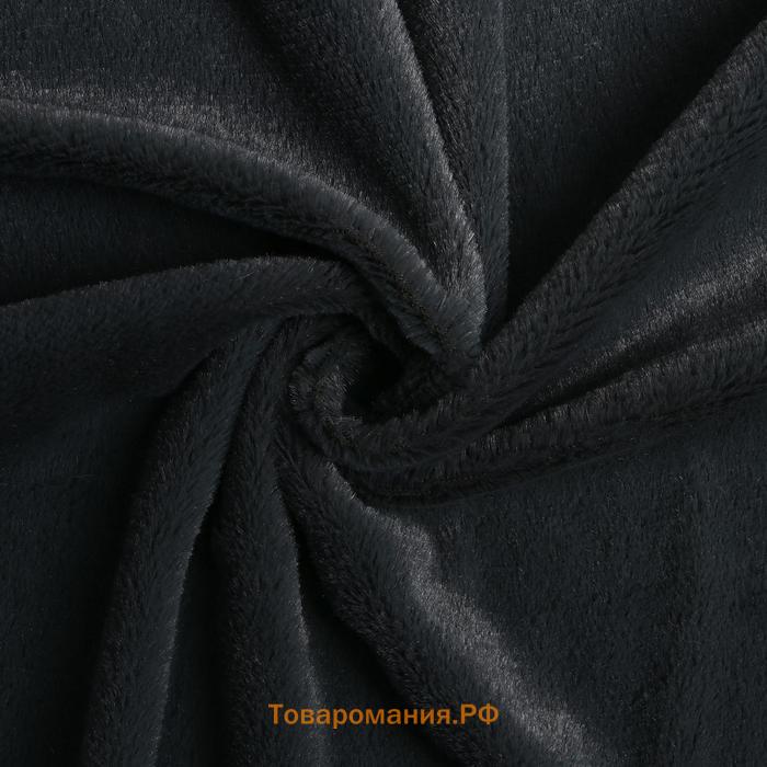 Ткань для рукоделия, мех, цвет тёмно-серый, лоскут  50 × 50 см