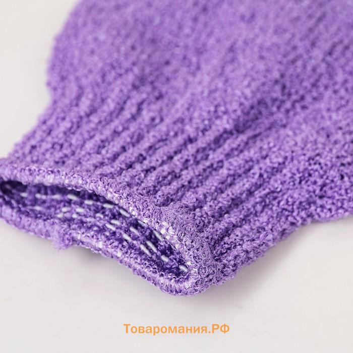Мочалка-перчатка массажная , 14×18 см, однотонная, МИКС