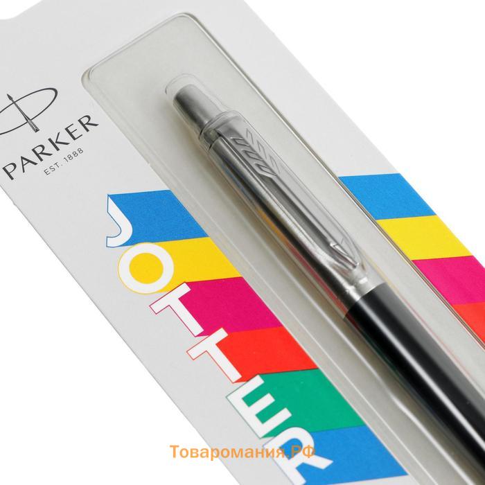 Ручка шариковая Parker Jotter Plastic K60, CT, M, 1.0 мм, корпус пластик/ нержавеющая сталь, чёрный, синие чернила