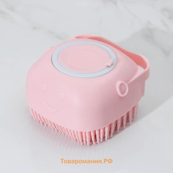 Щётка силиконовая с ёмкостью для мыла , МИКС