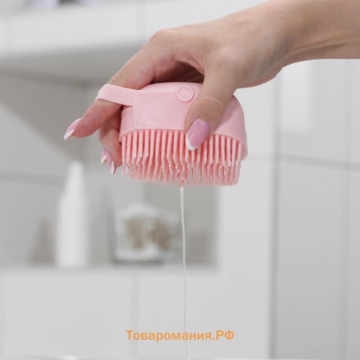 Щётка силиконовая с ёмкостью для мыла , МИКС