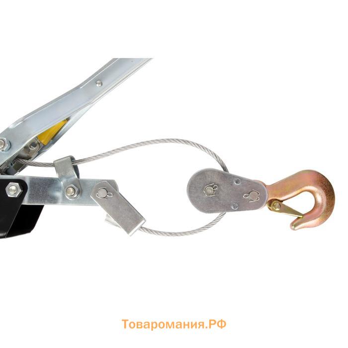 Лебедка ручная KRAFT KT705011, с двойным храповым механизмом, 2.5 т, 3.3 м, 2 крюка
