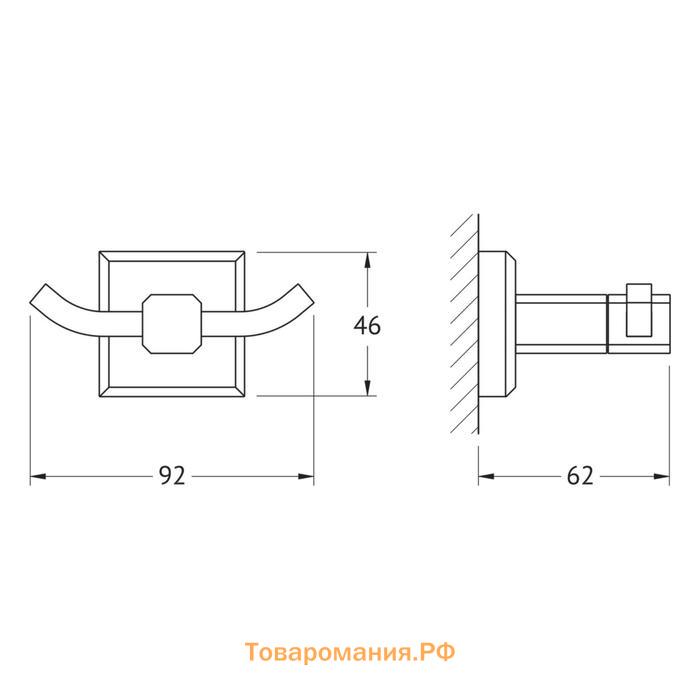 Крючок двойной, хром