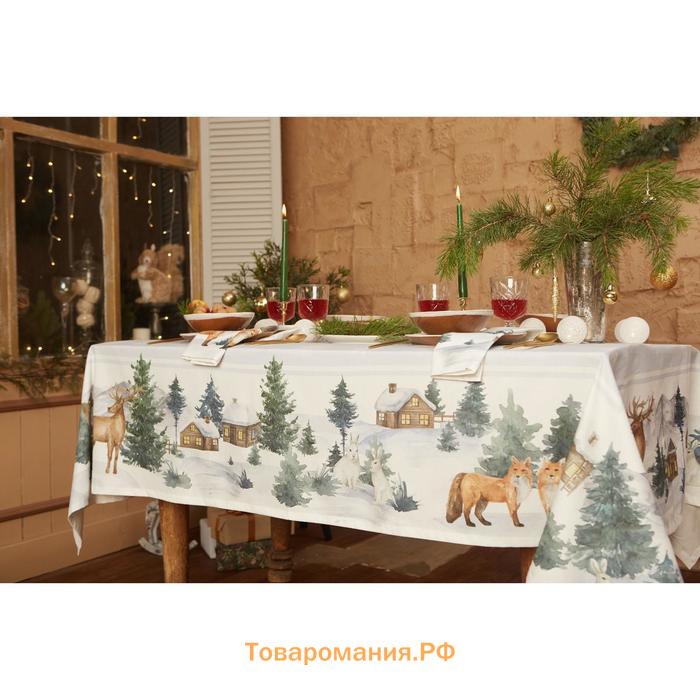 Новый год. Скатерть  "Forest animals" 150х180 +/-2см с ГМВО, 100%хл, саржа 190гр/м2