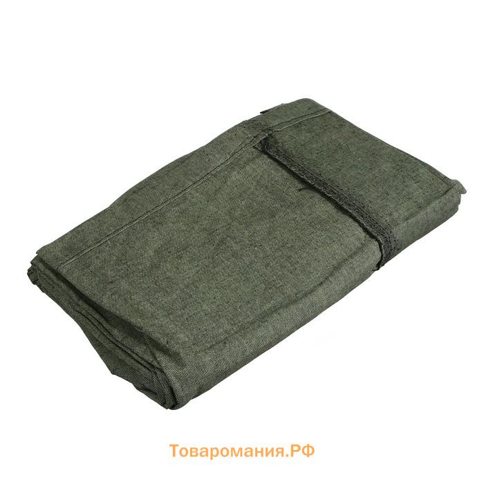 Брезент огнеупорный, 4×2 м, плотность 400 г/м², люверсы шаг 1 м, зелёный