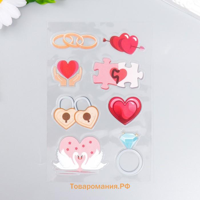 Наклейка для декора «Любовь», на листе, пластик, 15×10 см, МИКС