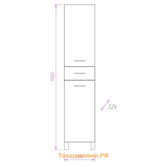 Пенал Onika Модерн 40.17, правый, с корзиной