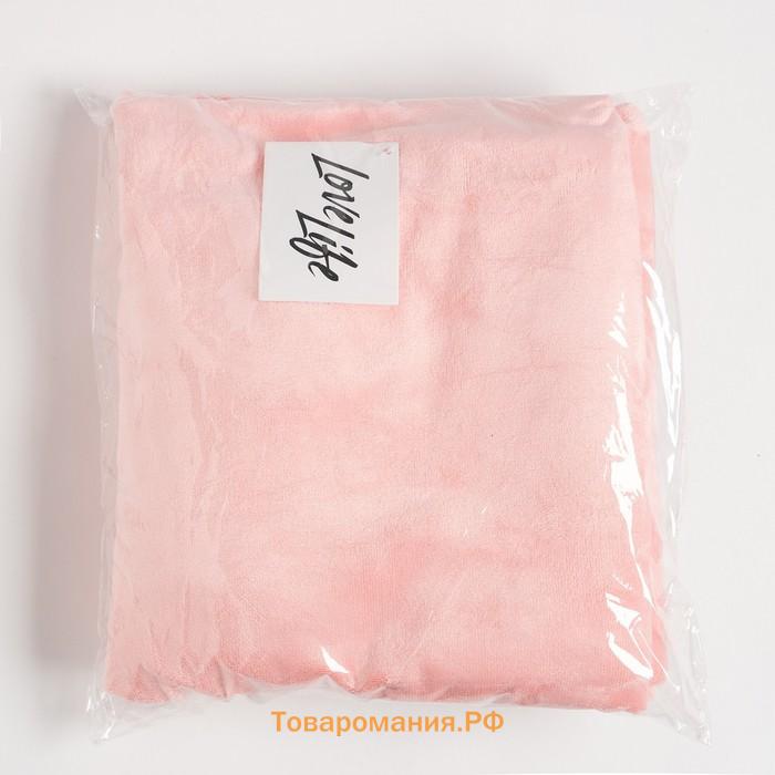 Полотенце-парео  для бани, цв. розовый, 70*140 см, 100% п/э, 280 г/м2