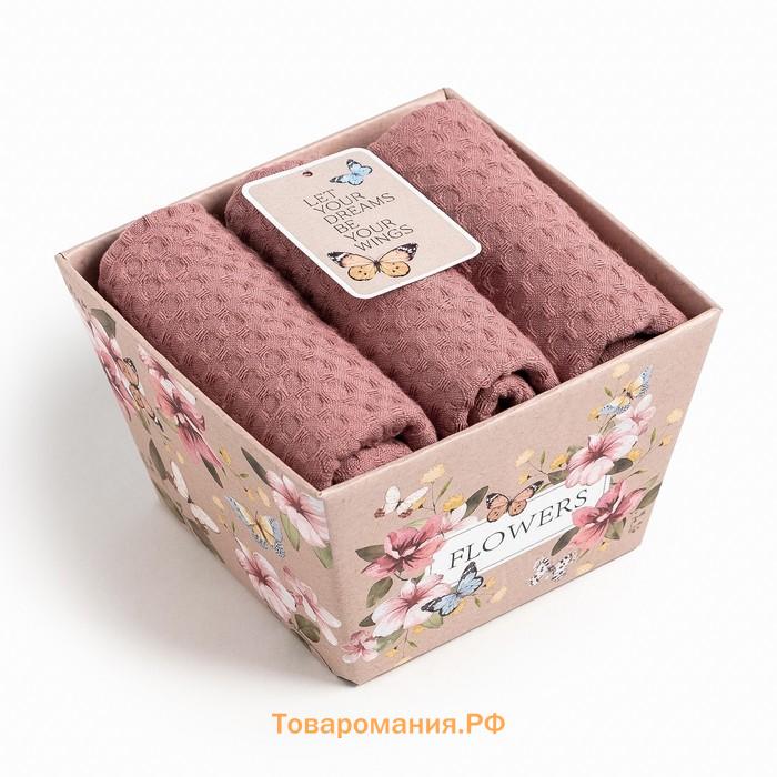 Набор полотенец  Flowers 35х60 см - 3 шт, 100% хлопок