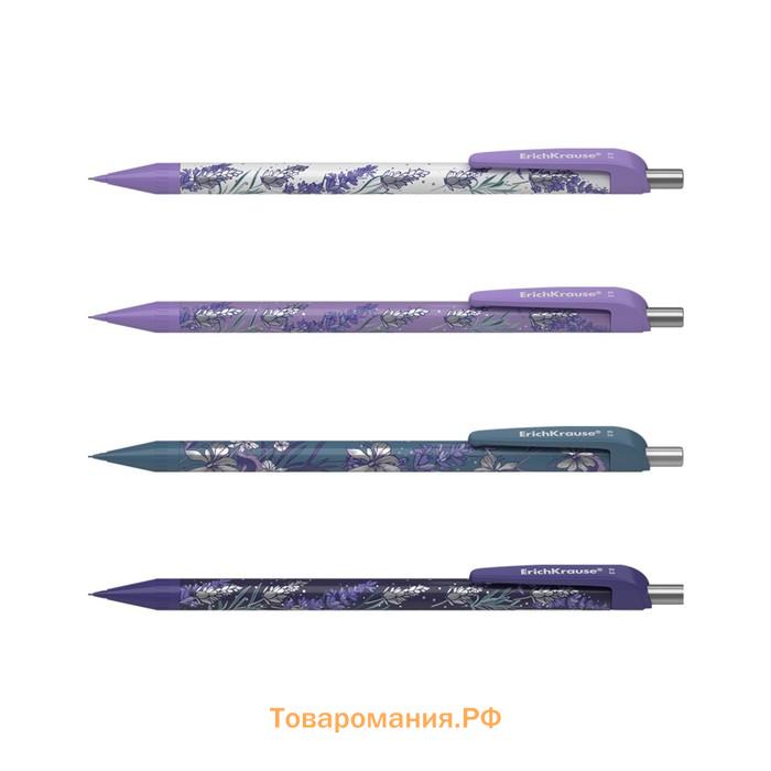 Механический карандаш ErichKrause "Lavender", НВ, грифель d=0.5 мм, матовый корпус Soft-Touch, фольгированные элементы, в тубусе, микс