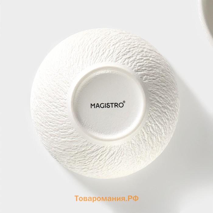 Набор салатников фарфоровых Magistro Lofty, 2 предмета: 600 мл, d=14 см, цвет белый