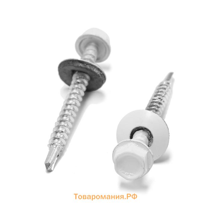 Саморезы кровельные 4.8×50 мм, RAL9003 белый, 150 шт.