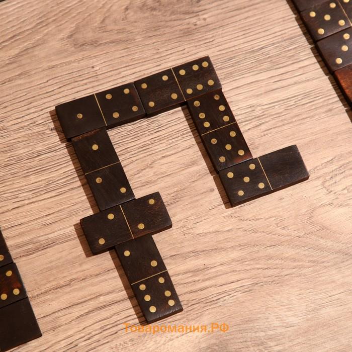 Игра настольная «Домино», в шкатулке, 22×8.5×6.5 см, манговое дерево