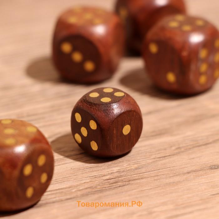Кубики игральные в шкатулке, 12×4×4 см, дерево шишам