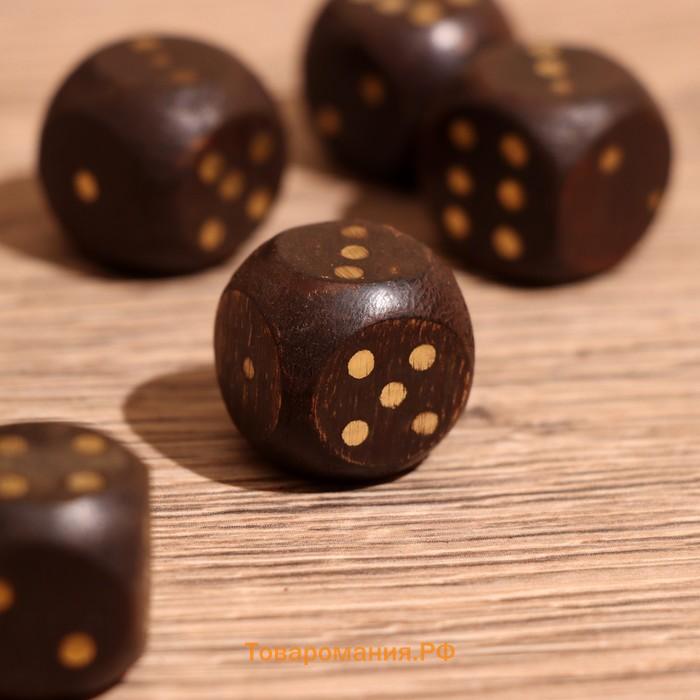 Кубики игральные в шкатулке, 12×4×4 см, дерево шишам
