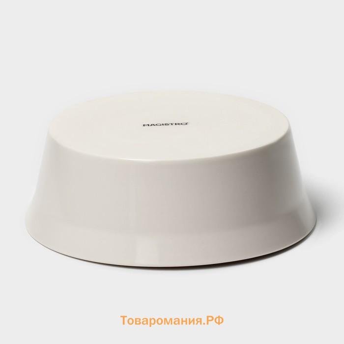 Салатники Magistro Whitewarm, 380/700/1,2 л, d=12/16/20,5 см, набор 3 шт, фарфор, белые